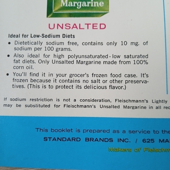 Vintage Pamphlet 1962 Booklet Fleischmann's Low-Sodium Diet Rare Item - Picture 12 of 16
